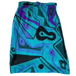 Blue and Purple A-Line Midi Skirt Resort Wear